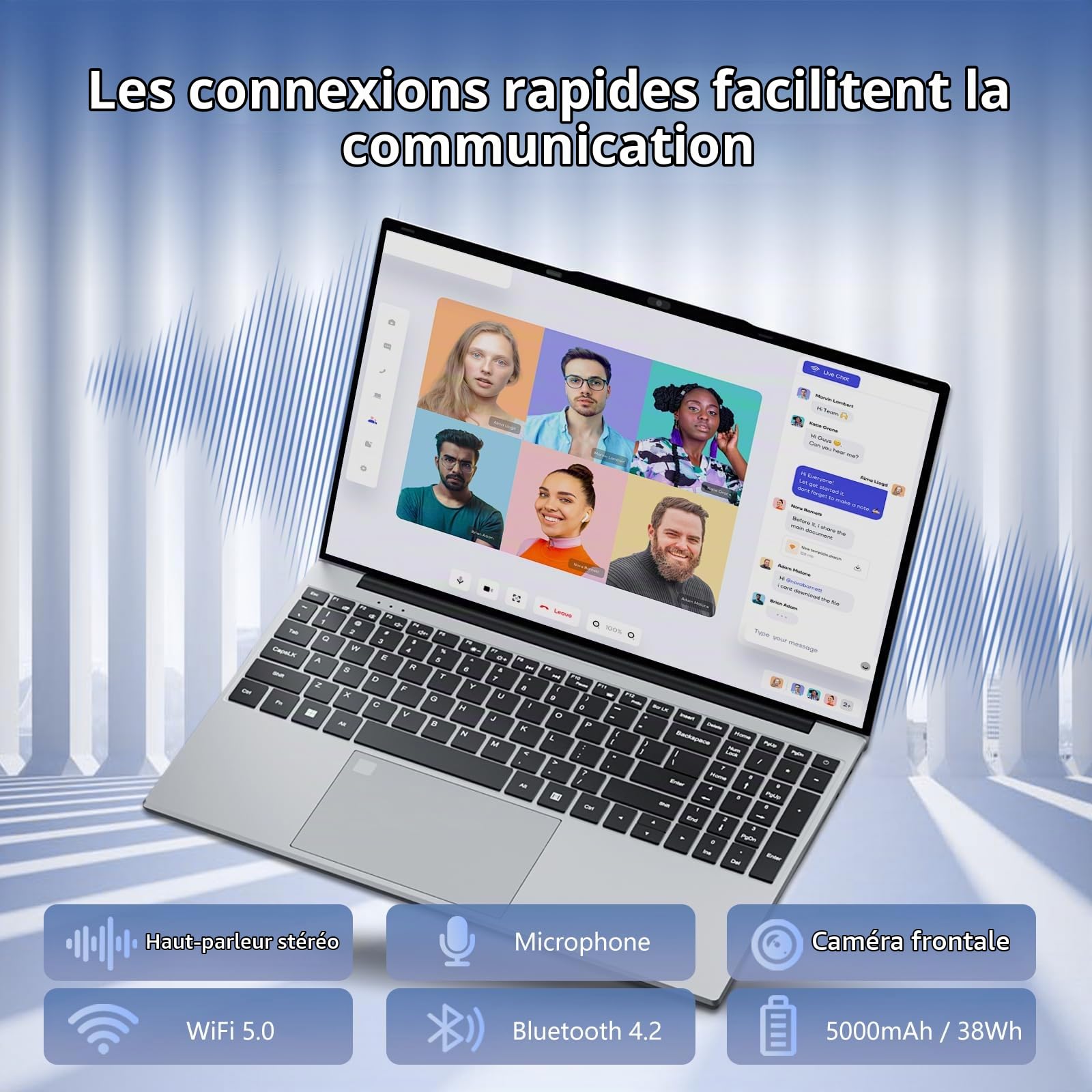 15,6 Pouces Ordinateur Portable Celeron N5095 Processeur, PC Portable Win 11 16 Go RAM DDR4 512 Go SSD, Laptop FHD IPS Déverrouillage Empreinte Digitale Clavier Rétroéclairé USB 3.0 HDMI Bluetooth