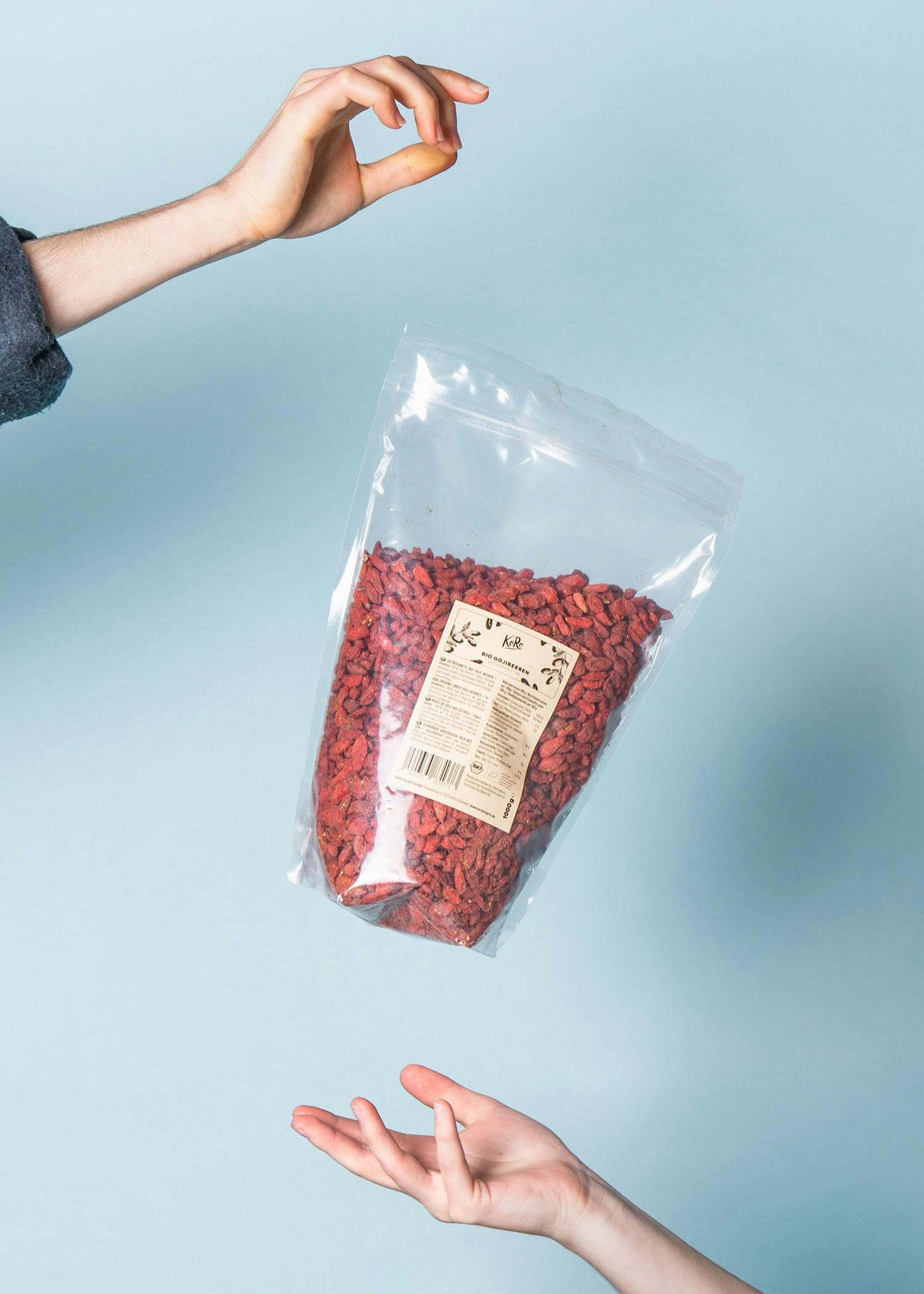 KoRo Baies de Goji Bio 1 kg – Super-aliment Naturel, Séchées Sans Additifs, Riches en Fibres et Protéines, Idéales pour Mueslis, Salades et Recettes