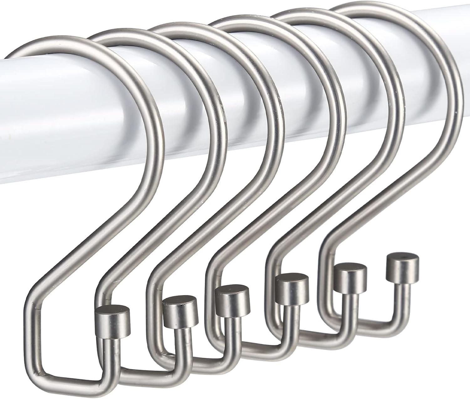 Goowin Shower Curtain Hooks, S Shape Shower Curtain Rings, Rustproof