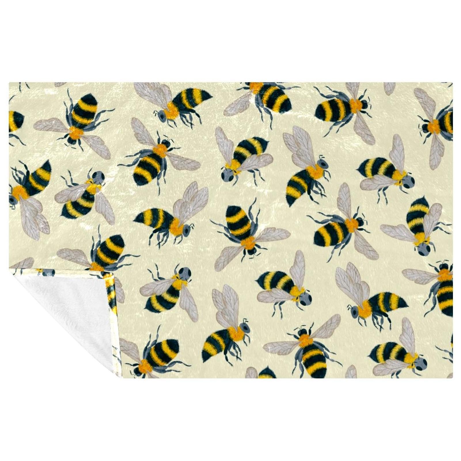 Couverture douce abeilles pour stopper le froid sur le canapé