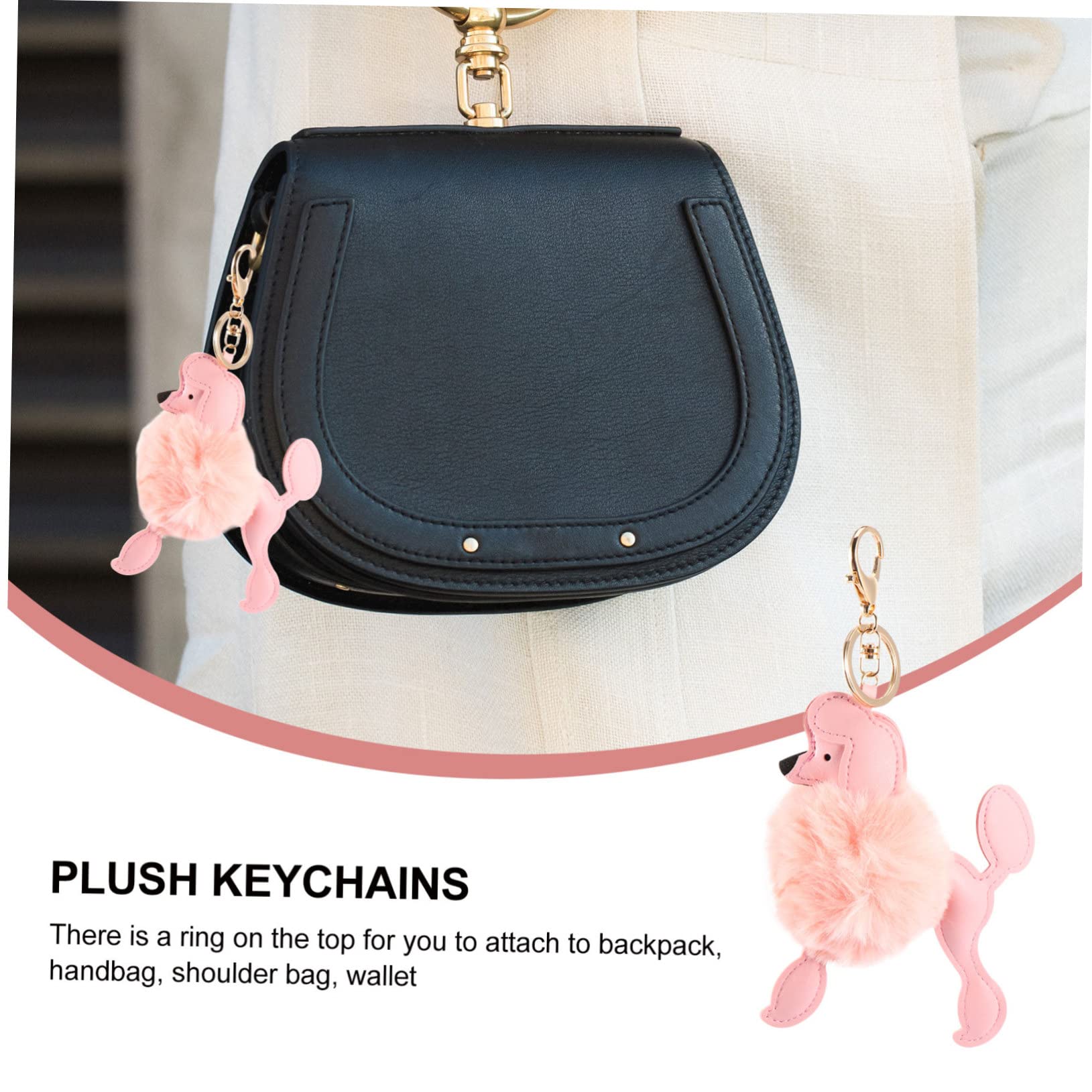 MRKU 1 Adorabile Ciondolo per Borsa a Forma di Cane di Peluche, Grazioso Accessorio Portachiavi per Borse, Zaini, Regalo per Gli Amici, Design soffice.