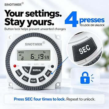 DC/AC 24V Digital Gate Timer Switch - Programmable, Accurate-to-the-Second Control | 24 Volt SINOTIMER Timer Relay