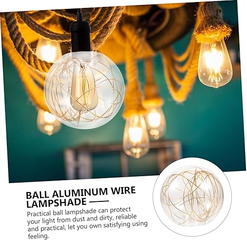 Miniatura 3 de Holibanna Globo redondo pantalla colgante lámpara reemplazo globos sombras accesorio reemplazo pantallas globo lámpara cubierta ventilador techo