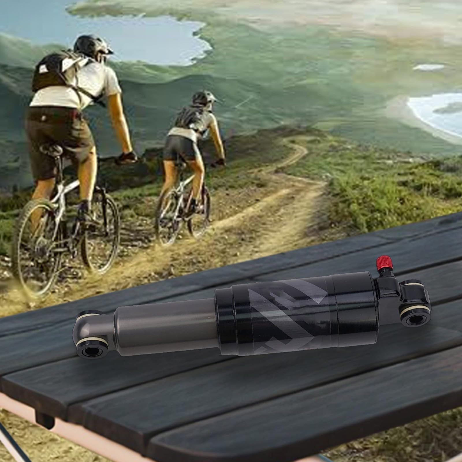 Ammortizzatore posteriore ad aria per mountain bike, bici pieghevole e scooter, telaio centrale in lega con pressione dell'aria regolabile, opzioni 125/150/165/190/200 mm (165 mm)