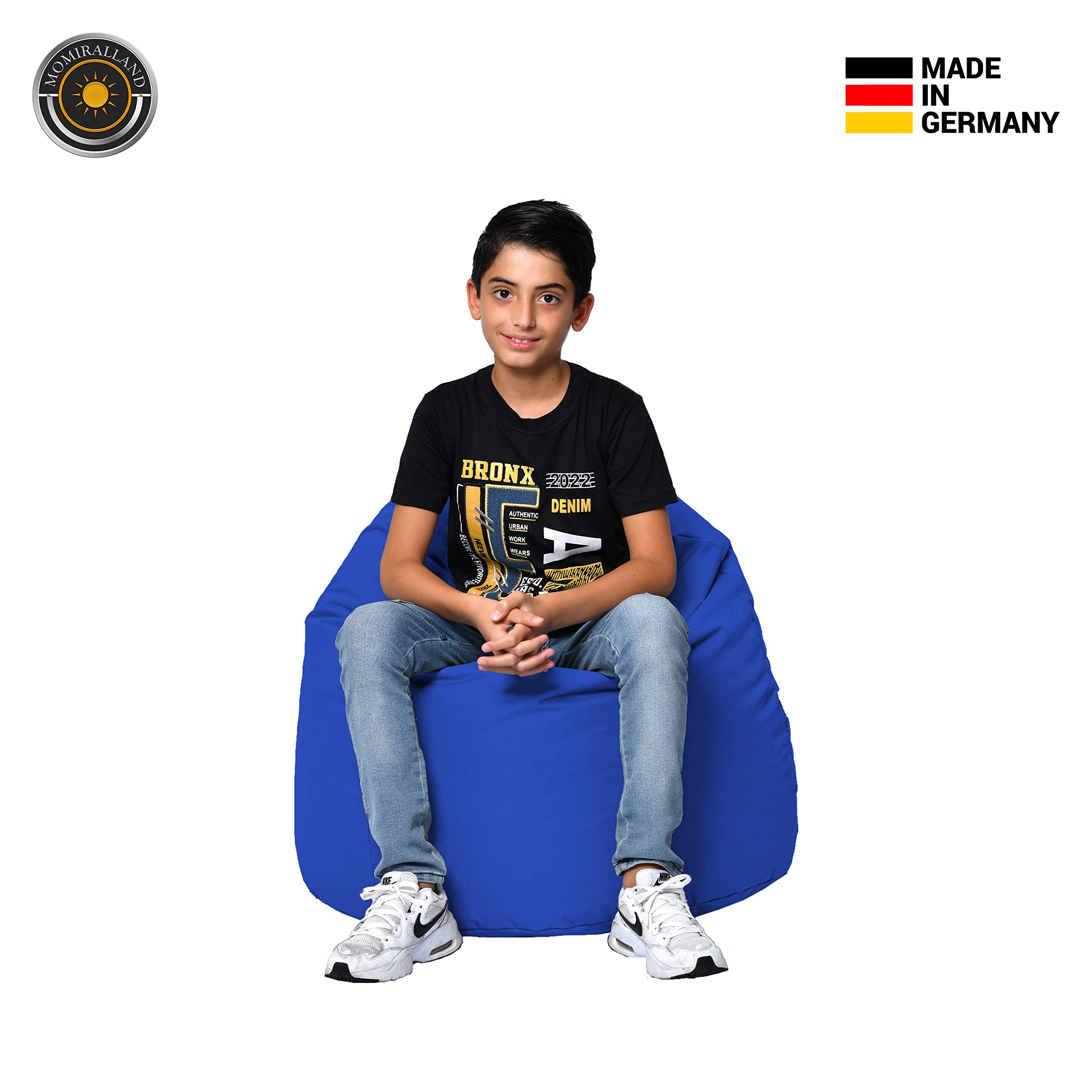 Sitzsack Tropfenform Kastanie - für Kinder & Erwachsene – Indoor wie Outdoor da er Wasserfest ist– füllung EPS Perlen. (Türkis, XL - Durchmesser 77 cm für Kinder)
