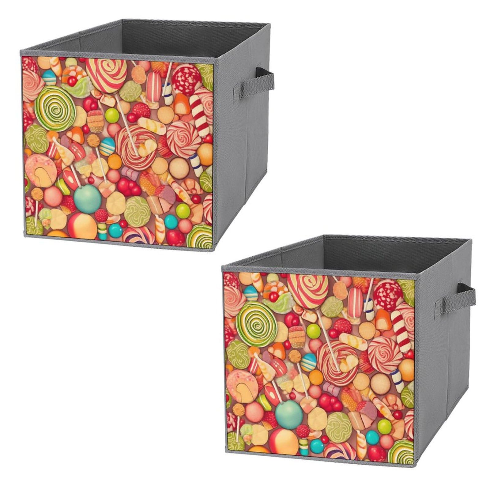 Boîtes de rangement pliables bonbon pour étagères et placard en tissu