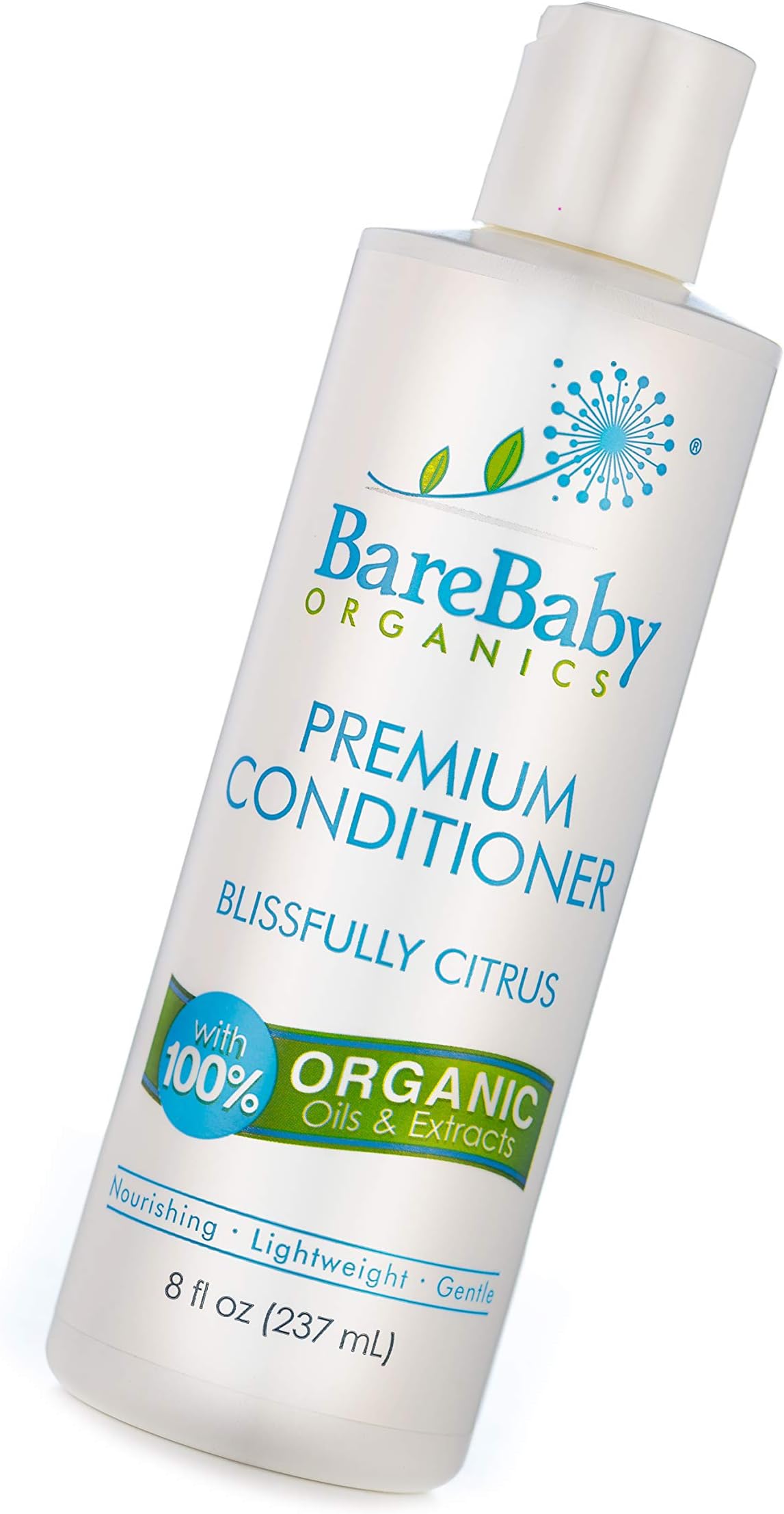 Organic Baby Conditioner with Aloe, Coconut Oil, Citrus Essential Oils – Safe, Gentle, Nourishing – Eczema Friendly – Paraben, Dye, Gluten, and Sulfate Free – 8 oz