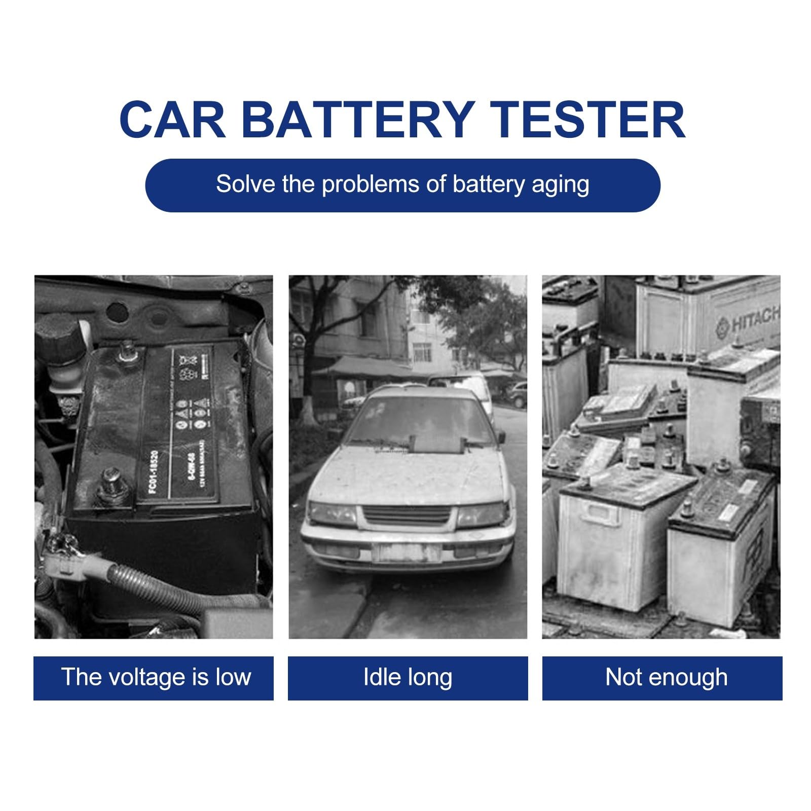 Alipis Comprobador de Batería para Coche Analizador de Batería Duradero para Verificar el Estado el Taller o Casa