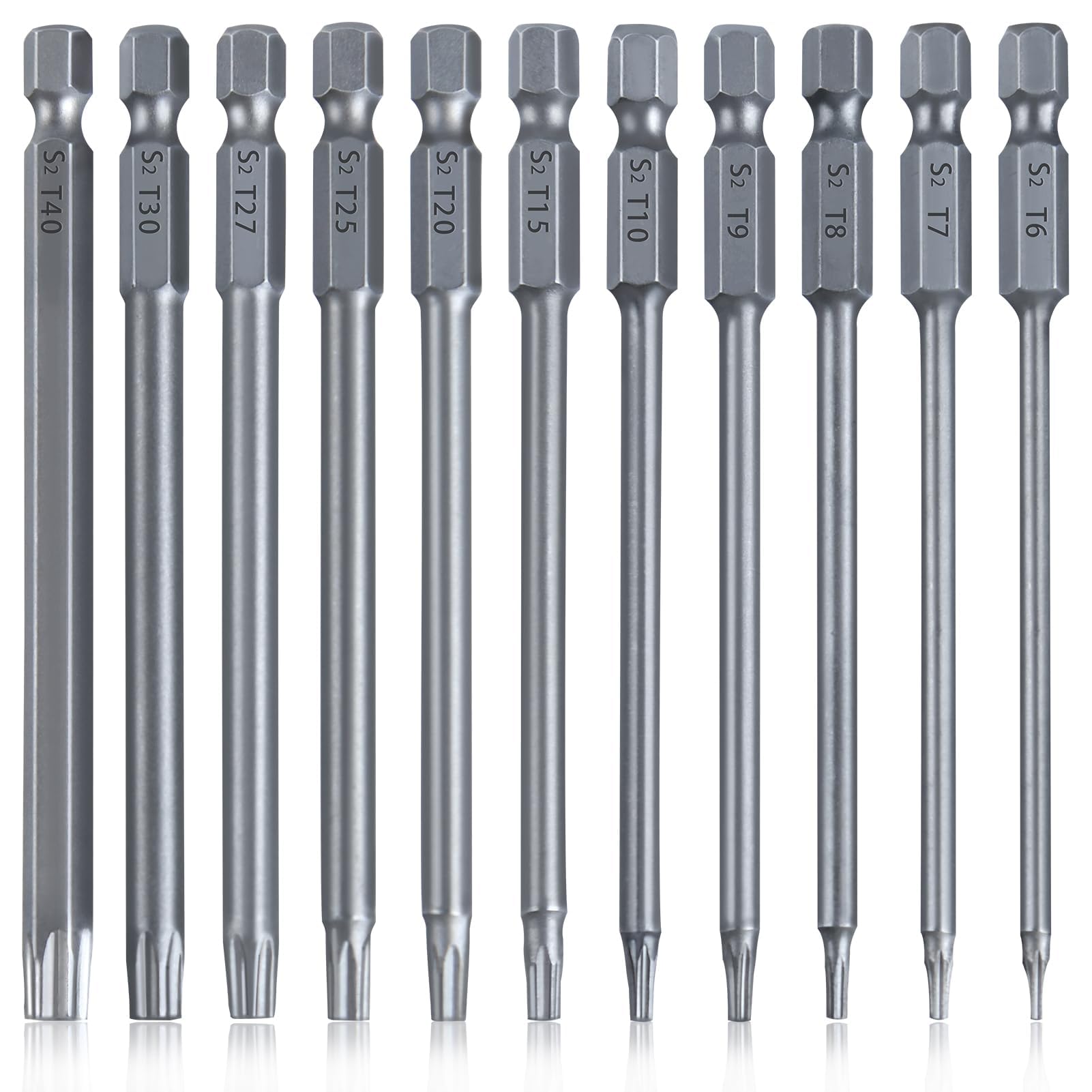 Embouts de tournevis Torx magnétiques LEONTOOL avec tige hexagonale anti-glissement pour vis de sécurité