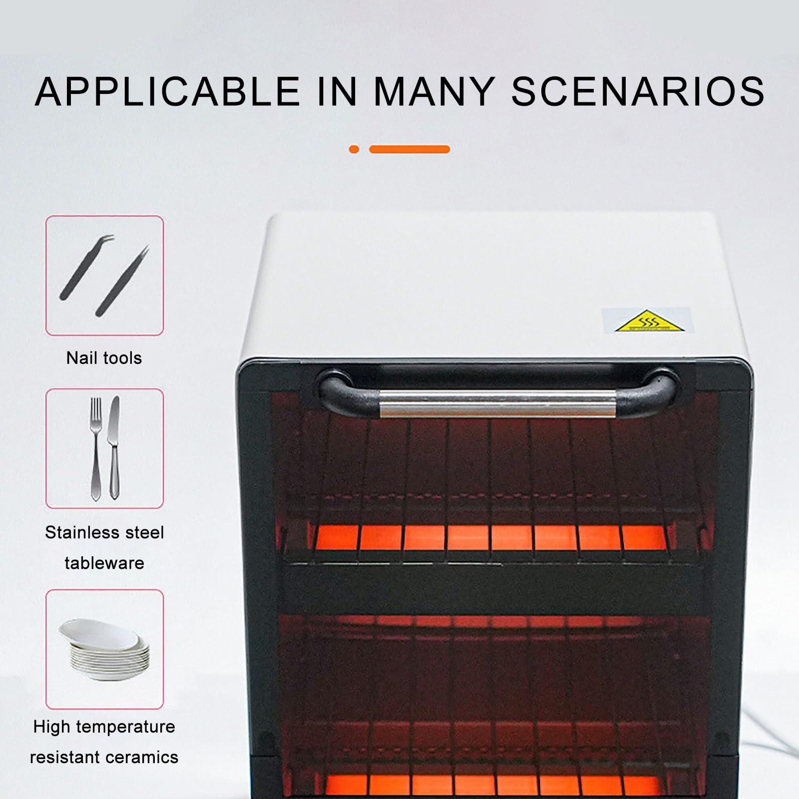Disinfetta per strumenti per unghie, disinfettante per unghie, 12 l, doppio strato, grande capacità, timer e temperatura regolabili, compatibile con attrezzi multipli