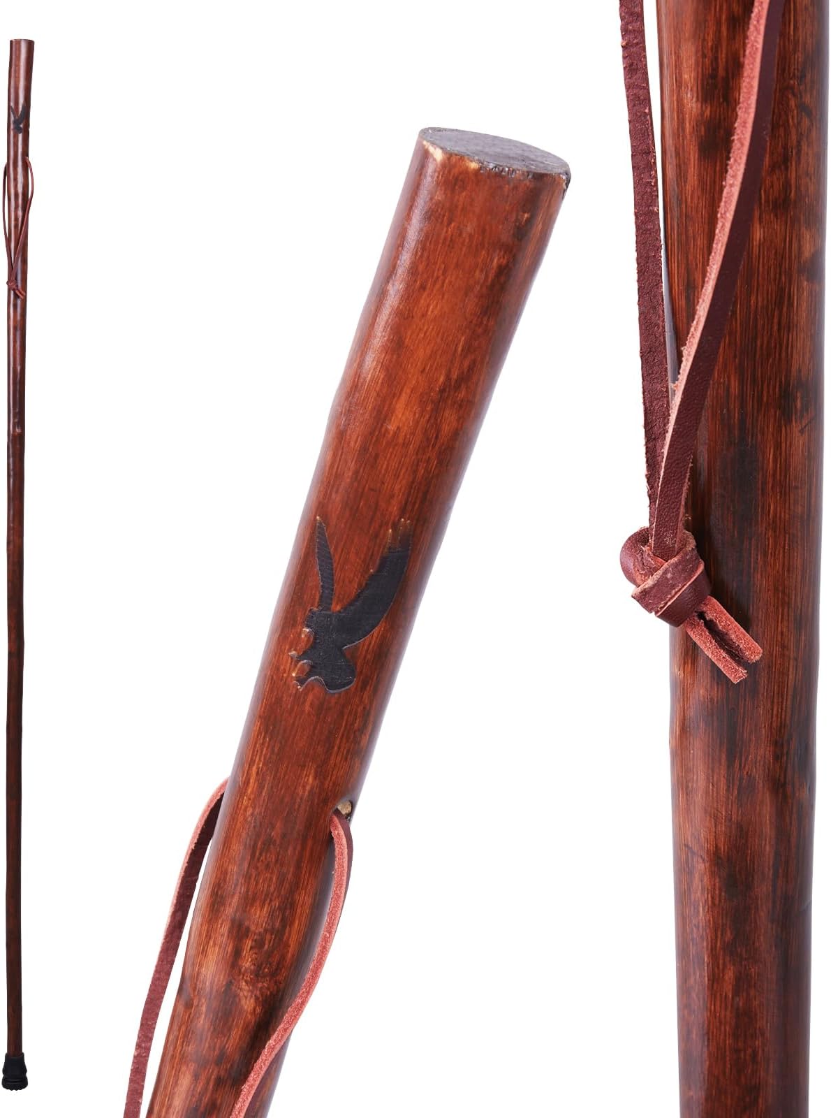 Backyard Expressions 55 in Rustic Wood Walking Stick, Traditional Style Handle, for Men & Women, Trekking Pole, Hiking Pole, Walking Sticks