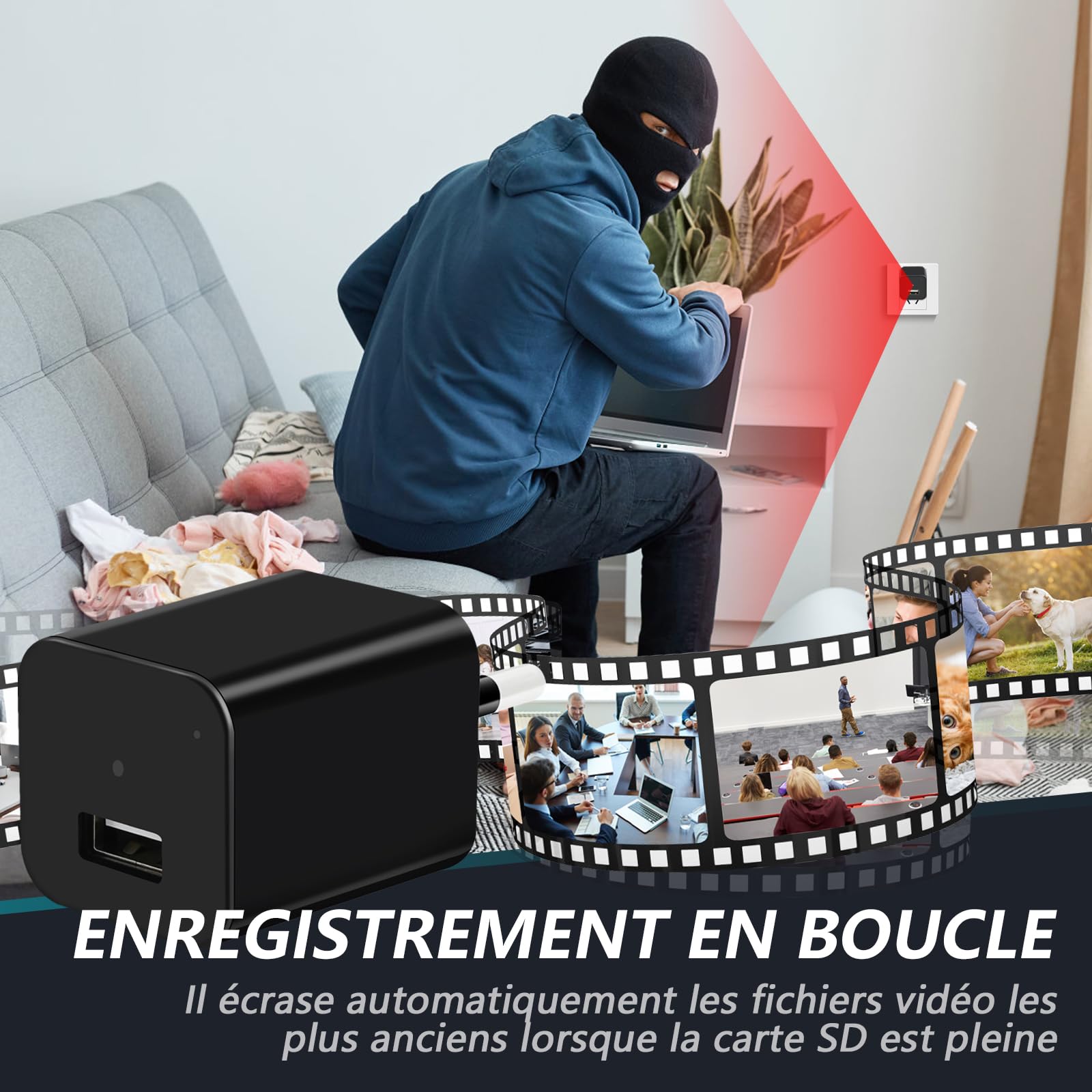 LXMIMI Caméra Cachée, HD 1080P Mini Caméra Cachée Espion