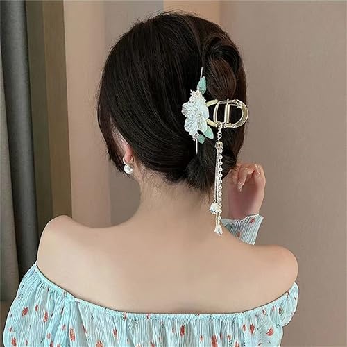 Miniatura 5 de 2 pinzas para el cabello de perlas, pinzas de metal para el cabello, adornos grandes para mujer, accesorios para la cabeza de cristal, pinzas de