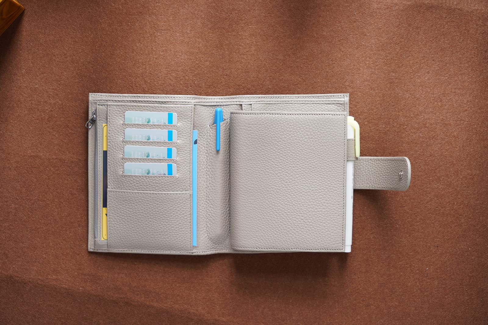 Moterm Pocket Versa - Kombination aus Taschengröße Binder Planner und Geldbörse.(Kiesel-Grau,19mm Ring)