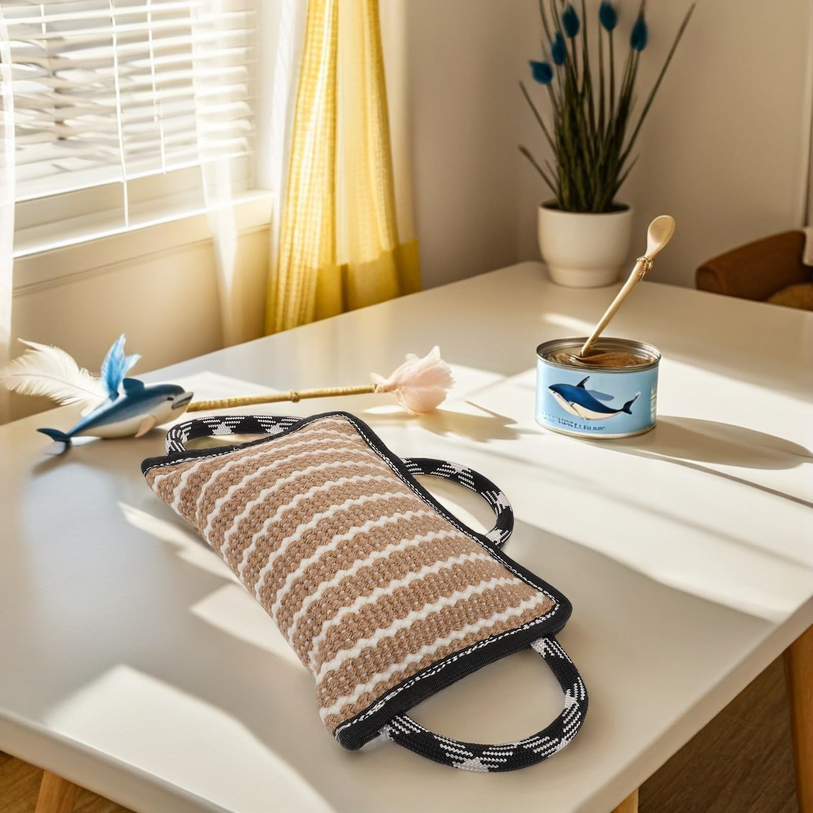 BETOOKY Juguete para Perros de Tira y Afloja de Lino, Almohada para Morder, Resistente a Mordidas, Entrenamiento Canino, Juego Interactivo, para Cachorro y Perro