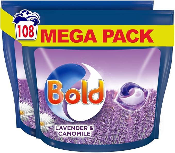 Bold Allin1 PODS Washing Liquid Laundry Detergent Tablets/Capsules, 108 Washes (54 x 2), Stain