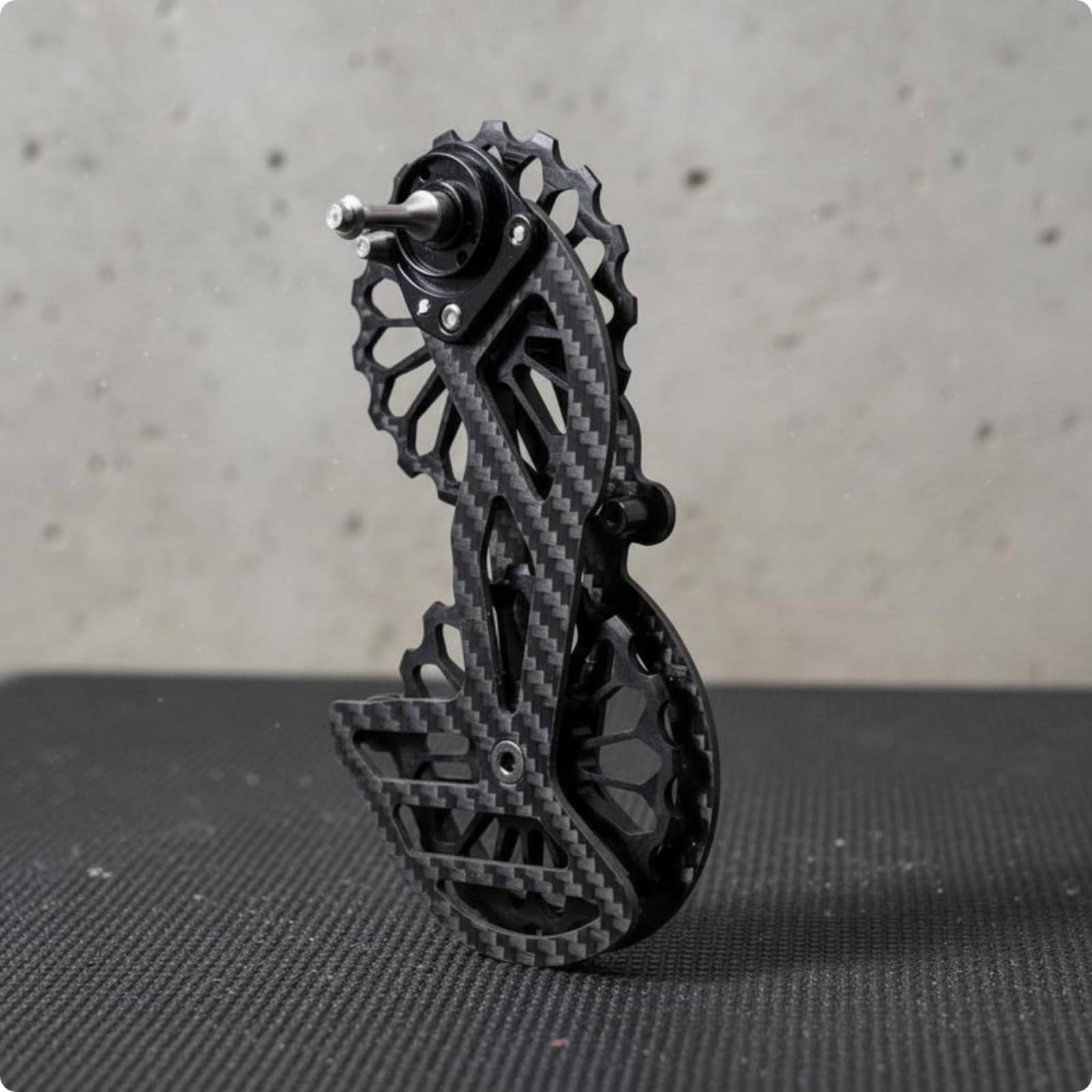 MERIGLARE Desviador Trasero para Bicicleta Conjunto de Polea Guía Ruedas Dentadas Jaula Skeleton Diseño Recortado Que Aligera y Centra Fibra de Carbono con Eje , Style to 2