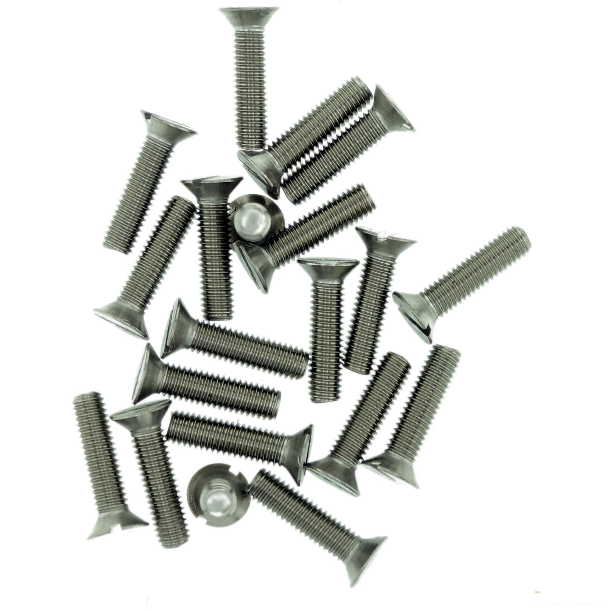 Singularity Supplies M1.6 (1.6Mm X 8Mm) Slot Countersunk Machine Screw (Bolt) - Stainless Steel (A2) (Pack Of 20)