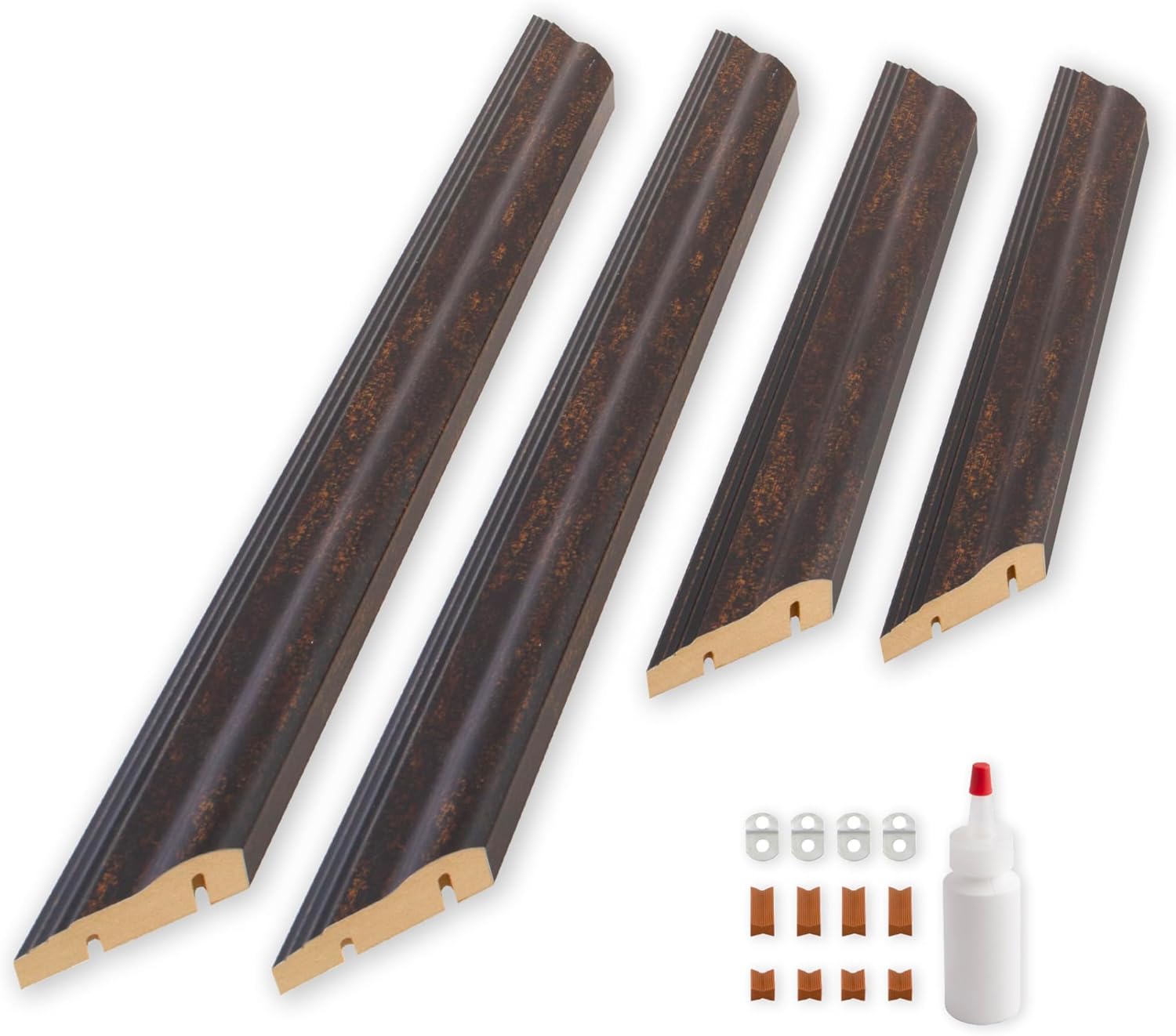 Frame My Mirror Add A Frame - Antique Satin Nickel Custom Size Mirror Frame Border Kit - Ideal for Bathroom - Moisture Resistant - Carson Design - Mirror NOT Included