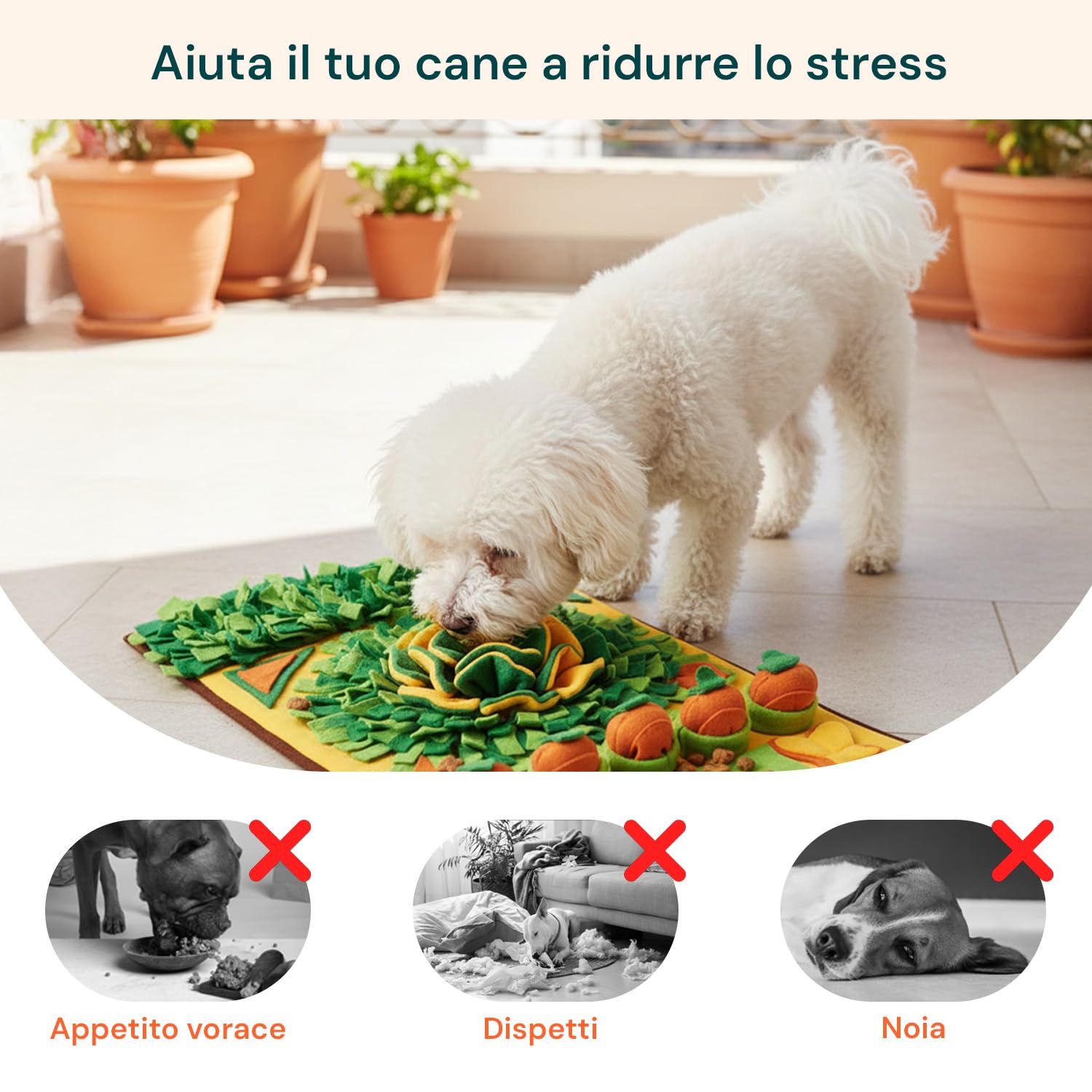 Avilia Tappeto Olfattivo Grande per Cani - Gioco di Attivazione Mentale per Ricerca Cibo e Snack - Snuffle Mat Lavabile e Antiscivolo Contro Noia e Stress - Ideale per Addestramento 79x48.5cm