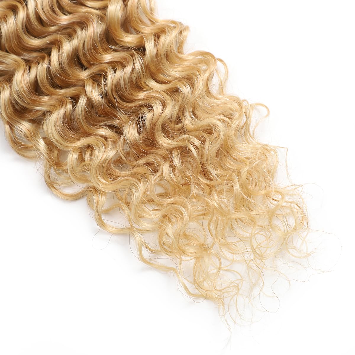 Hair Echthaar Tressen Locken Blond Human Hair Extensions 100% Remy Highlights Honey Blonde Curly Hair Bundles 100g/pc 28inch/70cm