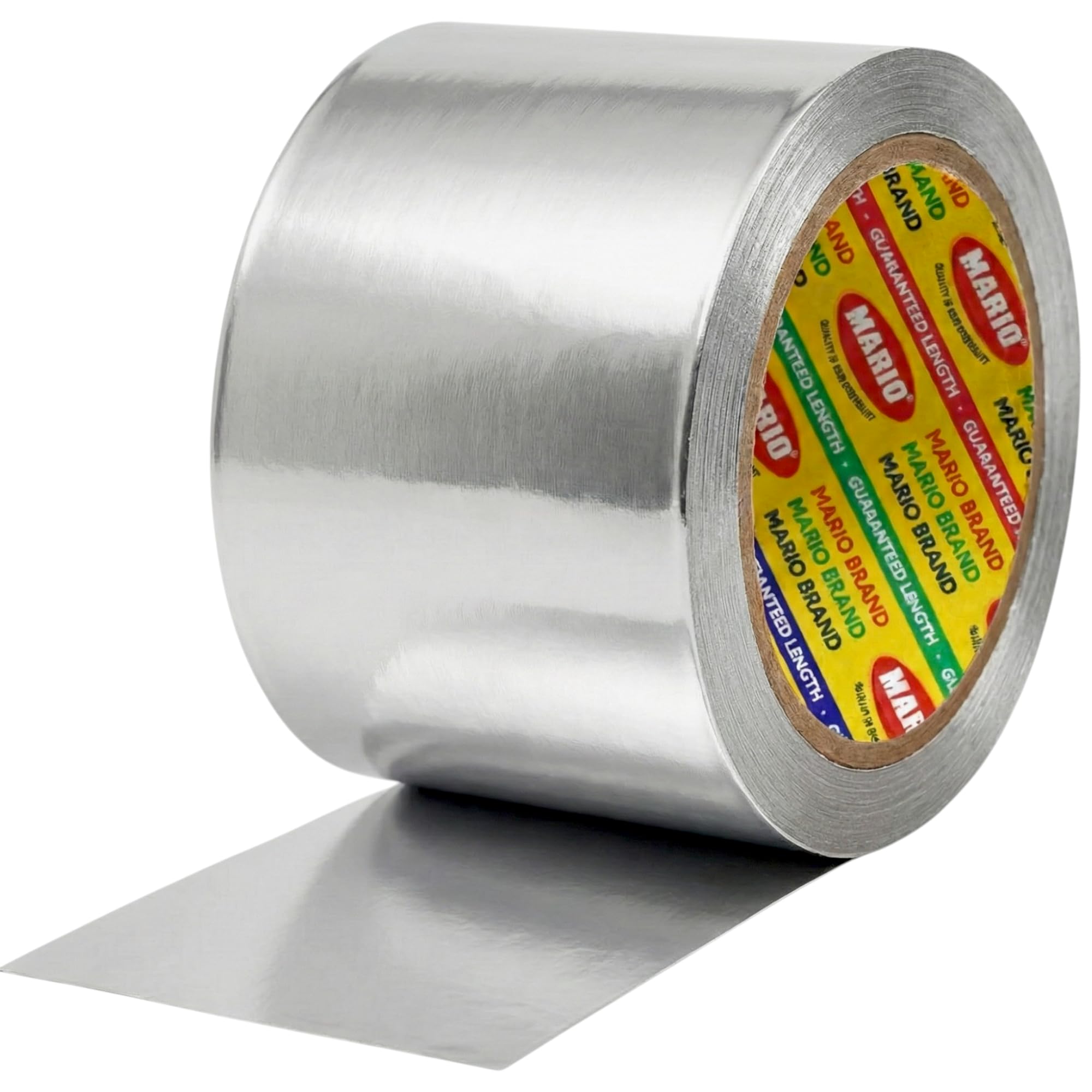 Mario Aluminium Foil Tape – Silver Tape – 72mm (3 inch) Width, 20mtr Length–1 Roll – Heavy-Duty Foil Tape for Air Duct Sealing, HVAC, AC Ducting, Pipe Insulation & High-Temperature Applications