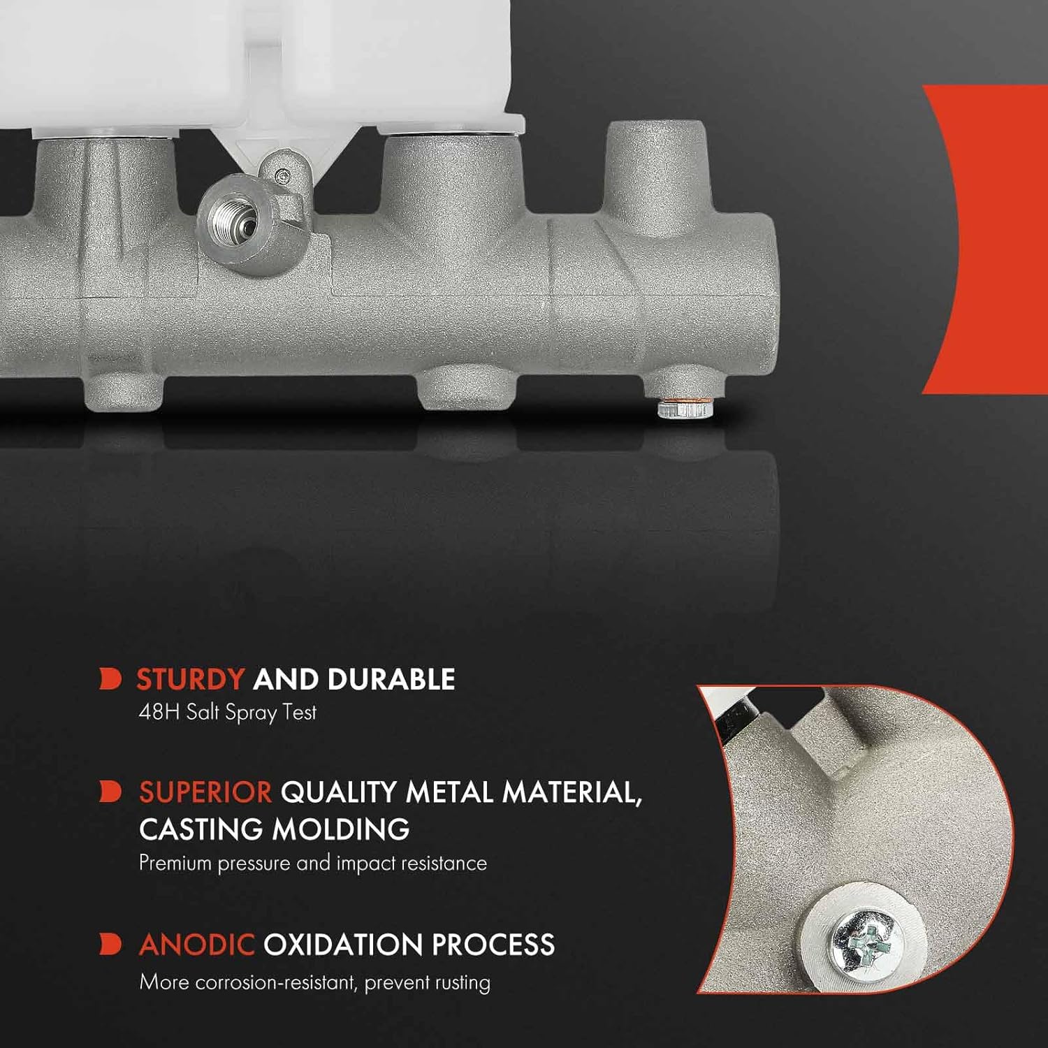 A-Premium Brake Master Cylinder with Reservoir and Sensor Compatible with Toyota Vehicles - RAV4 1997 1998 1999 2000, Automatic Transmission, 4-Wheel ABS Brake - Replace# 4720142090, 4720142091