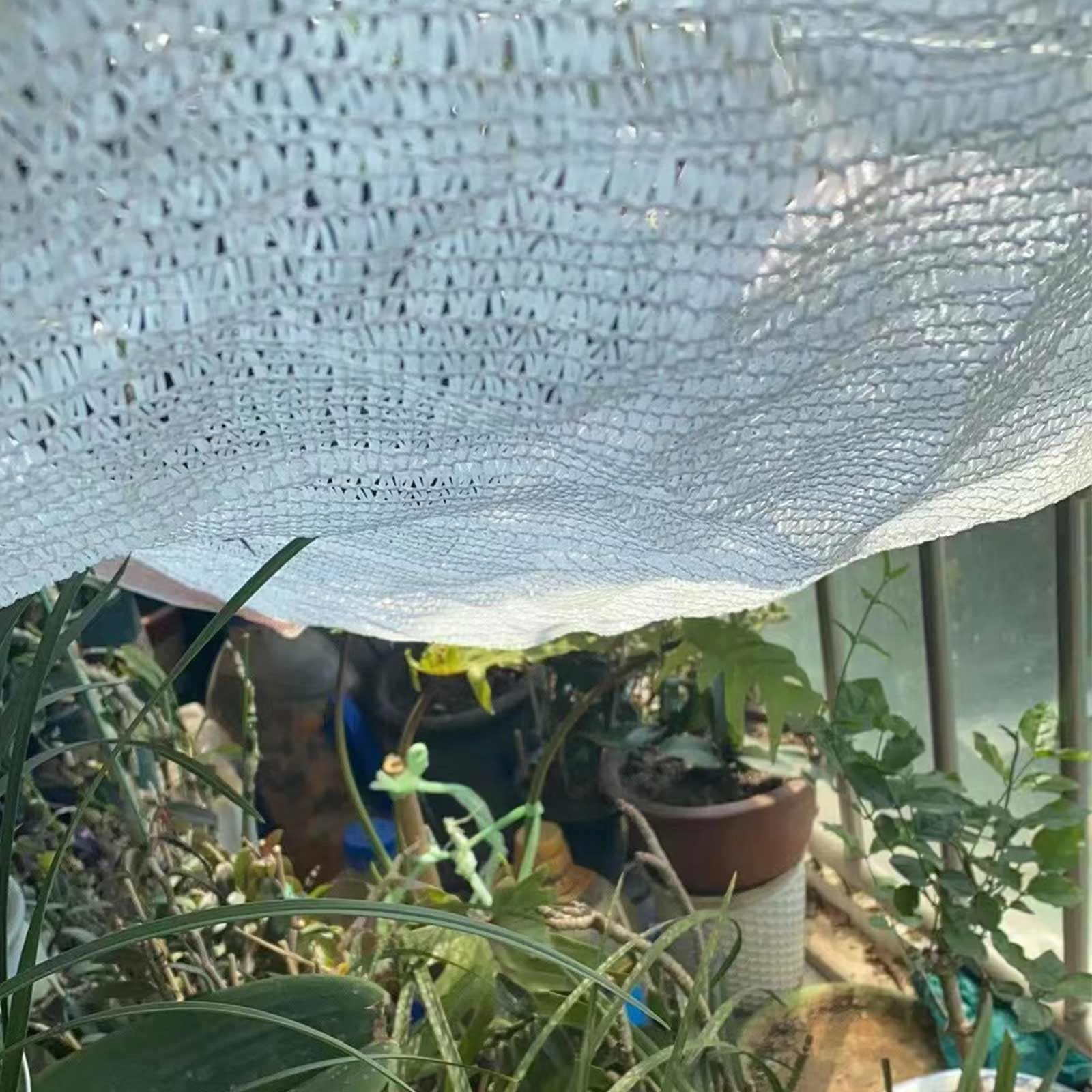 Toile d'ombrage blanche avec œillets pour jardin, protection UV, couverture de plantes et fleurs de plage, 4 x 12 m / 13x39ft, blanc