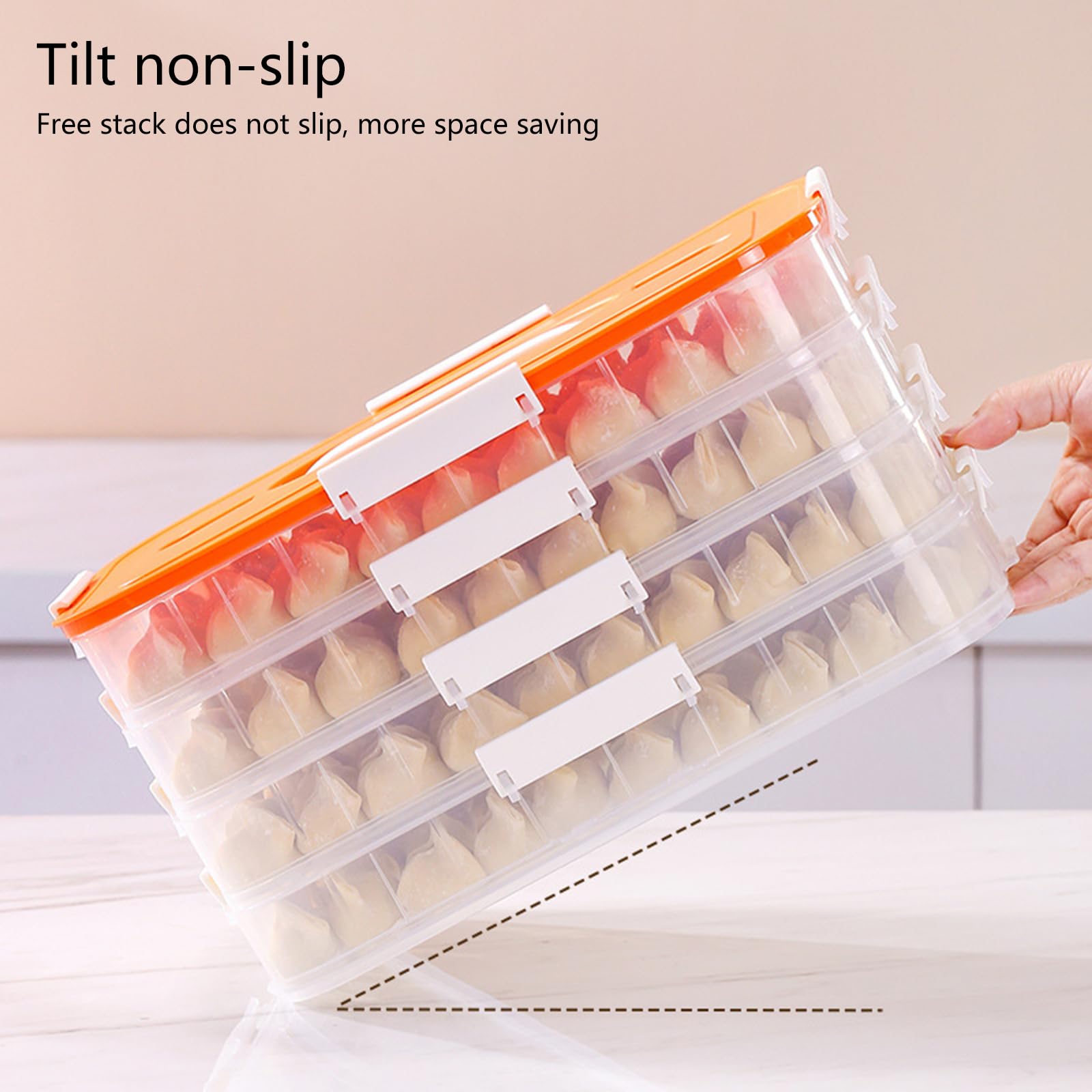 Design Antisciplice Porta Stoccaggio Alimentare Contenitore Stoccaggio Alimentare con Chiusura per Gnocchi E
