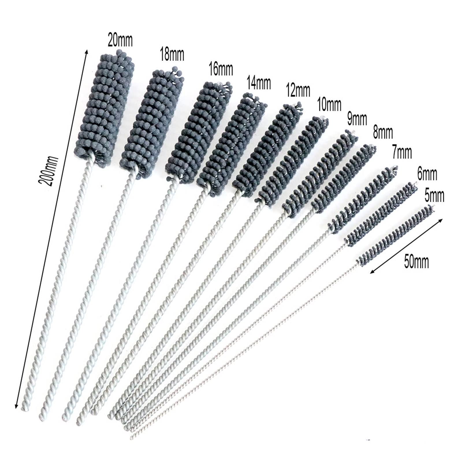 Boule Abrasive Brosse d'ébavurage tête de meulage Tuyau Brosse de Polissage Brosse Tube 1PC (Size : 25mm)
