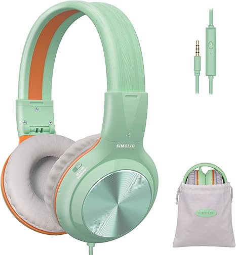 Amazon.com: SIMOLIO Wired Headphones with Microphone, 85dB 94dB 104dB ...