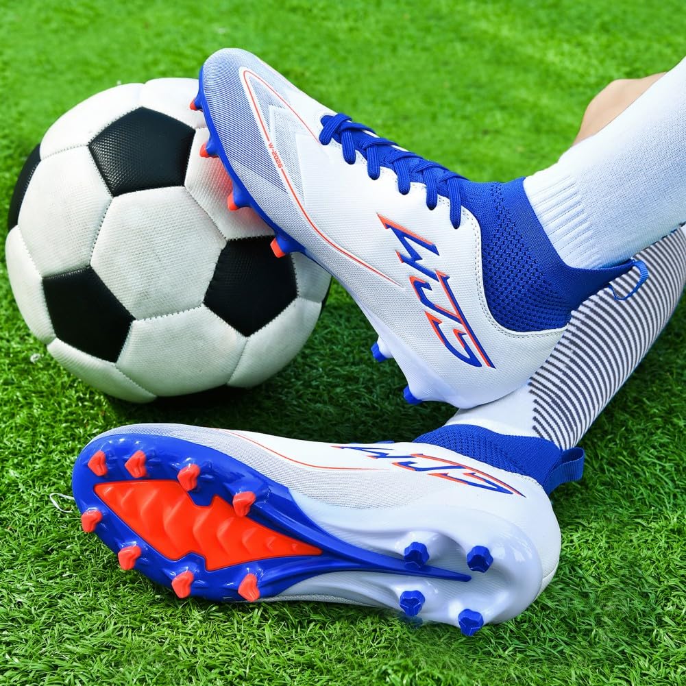 Scarpe da Calcio Uomo AG Scarpe da Calcio Professionali per Giovani Scarpe da Calcio per Allenamento all'aperto Scarpe da Calcio Alte Picchi da Partita in Erba Artificiale