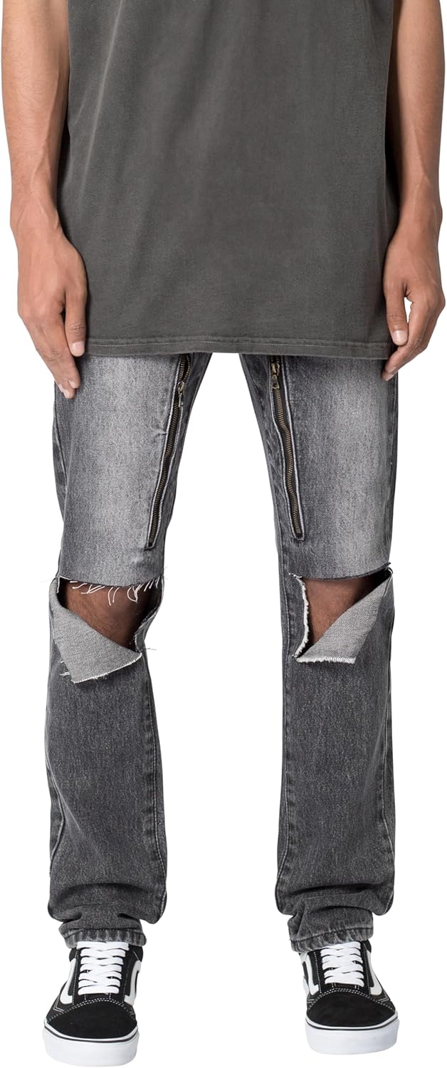 mnml Mens Mnml D530 Zipper Straight Denim