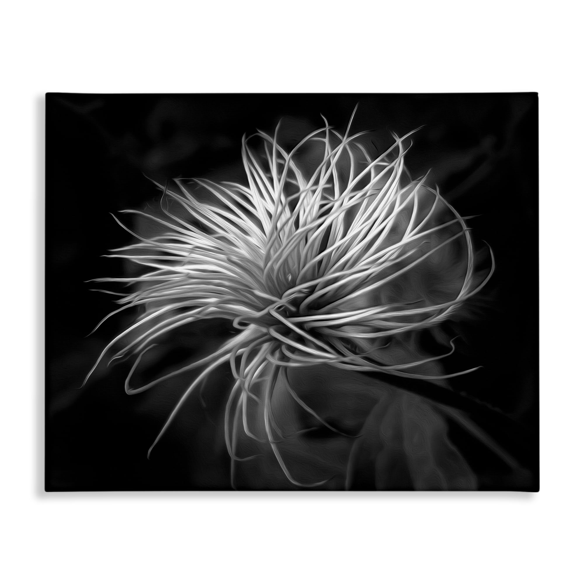 'Twisting Botanical Leaves Contrast'| Canvas Art