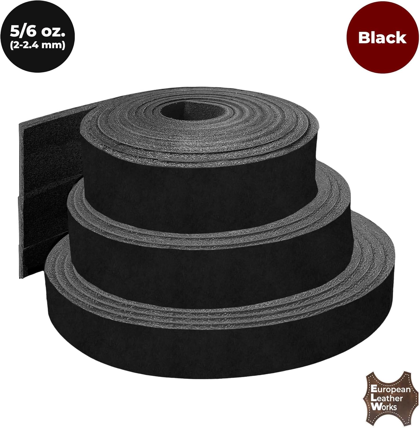 ELW 5-6 oz (2-2.4mm) Black Straps, Belts, Strips 2.75" Wide X 72" Length (6.9cm x 1.83m) Full Grain Leather Crazy Horse Belt Medium DIY Craft, Pet Collars, Blanks, Accessory, Jewelry, Wrapping
