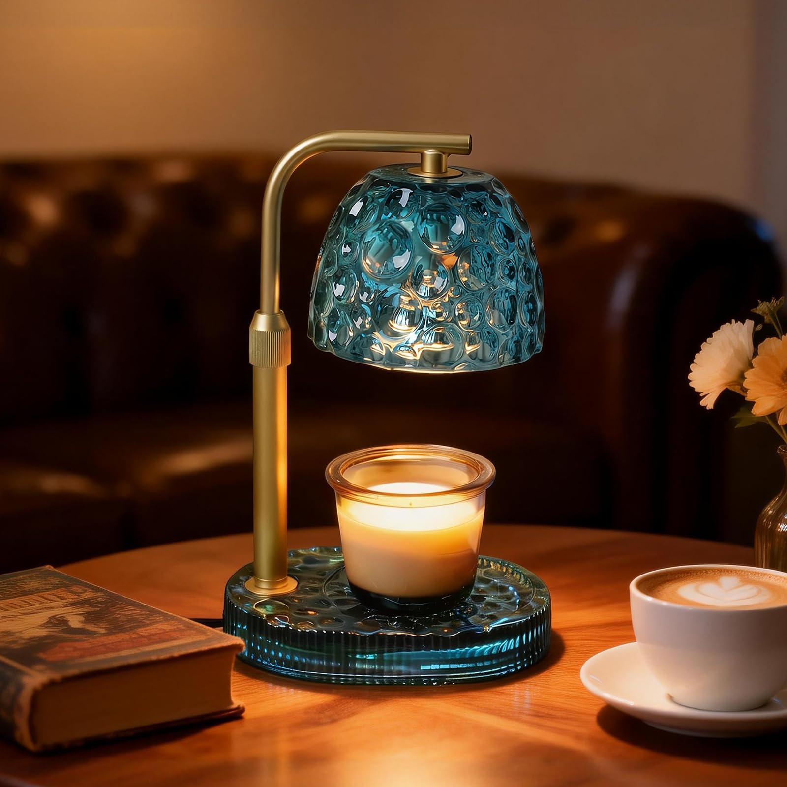 Lampada riscaldante per candele con timer e timer per candele in barattolo, altezza regolabile, con 2 lampadine, per donne e mamme, idea regalo, decorazione per la casa e la camera da letto