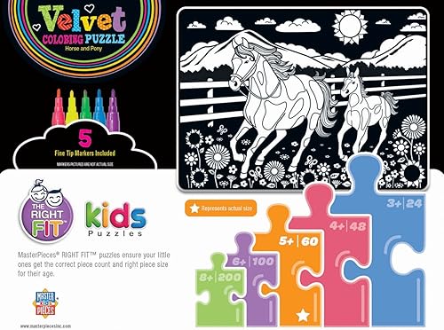 Miniatura 3 de MasterPieces Rompecabezas de 60 piezas para niños, para colorear de terciopelo de caballo y poni, 14 x 19 pulgadas