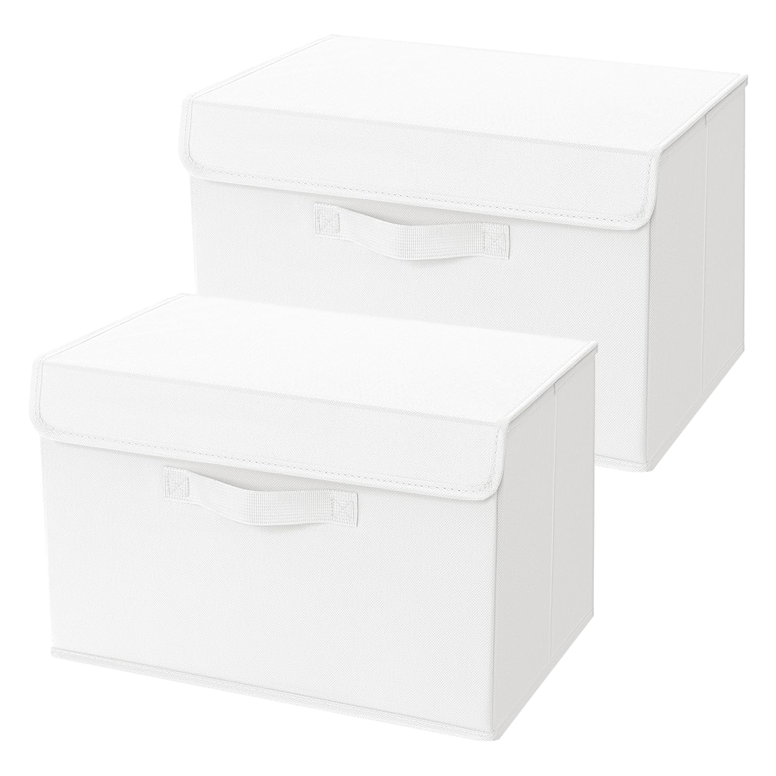 Homsorout 4 Stück Aufbewahrungsboxen mit Deckel, Faltbare aufbewahrungsbox mit Griff, Aufbewahrungskorb Stoff, Ordnungsboxen box mit deckel, Faltbox für Kleidung, Bücher