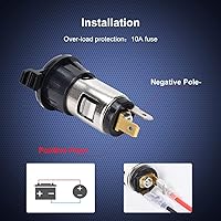 Vista 5 de Enchufe para encendedor de cigarrillos de automóvil DC 12V/24V, toma de corriente de 12 voltios, repuesto para encendedores de cigarrillos y piezas