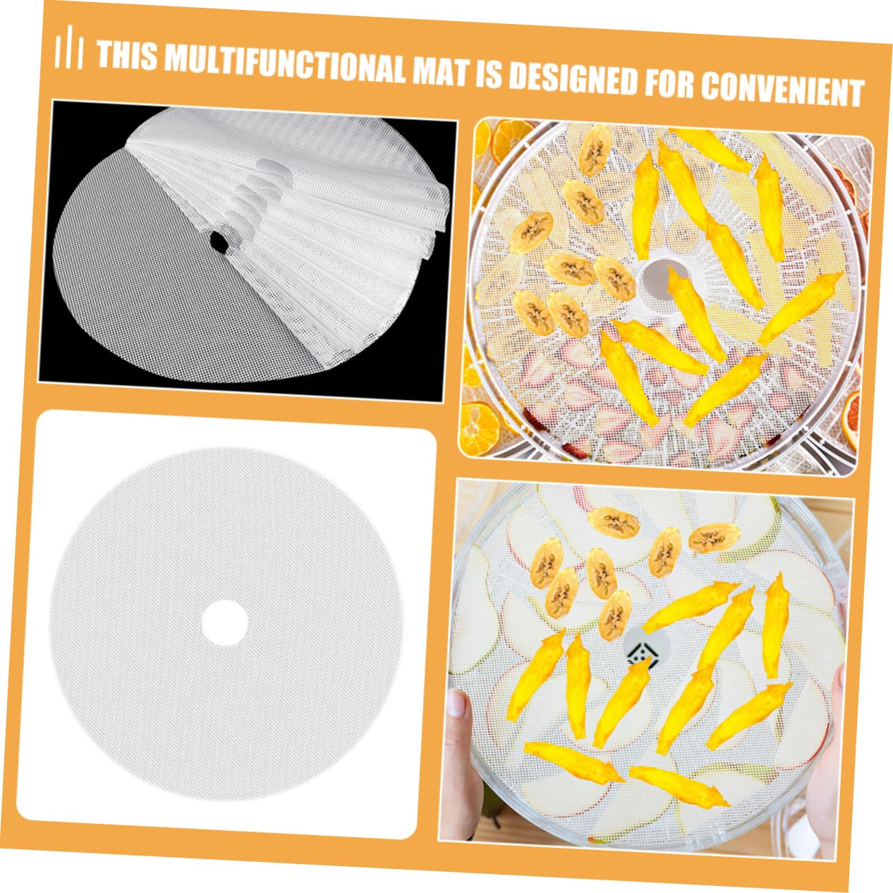 OUNONA 3 Series Almohadilla De Secado Food Dehydrator Tapete De Silicona Reutilizable Silicio Bandejas Para Deshidratador Tapetes Deshidratadores Malla Secadora De Frutas 10 Piezas X 3