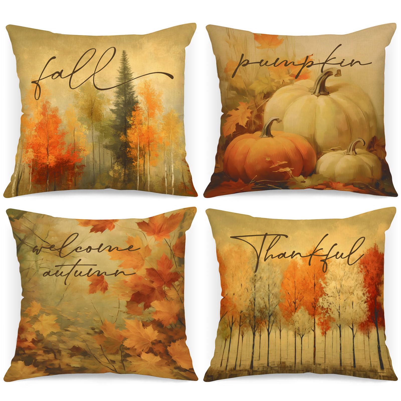 Taies d'oreiller automne 60x60 cm pour protéger vos coussins