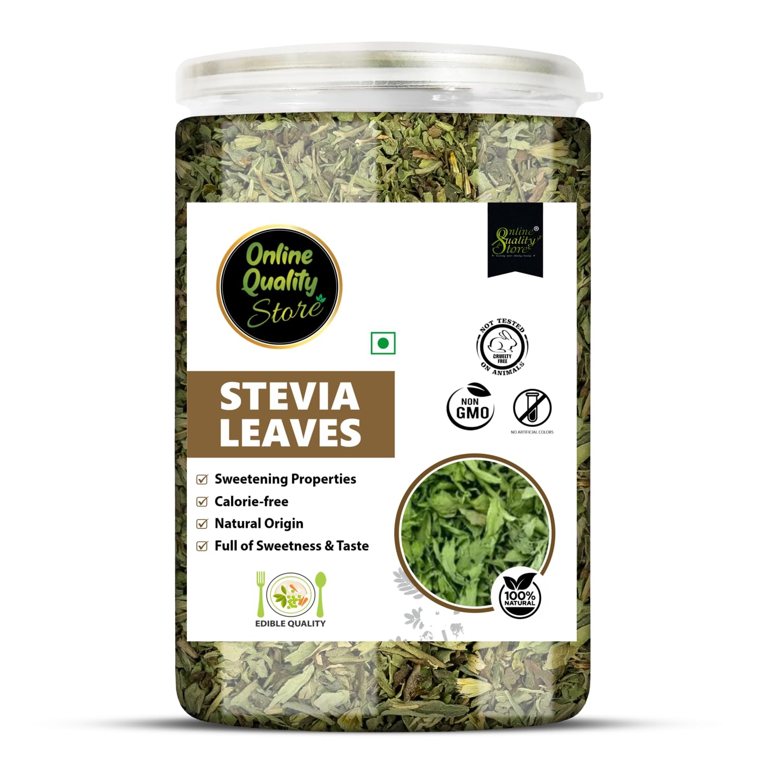 Online Quality Store Stevia Leaves- 100g | Zero Calorie Stevia leaves | Whole Leaf
