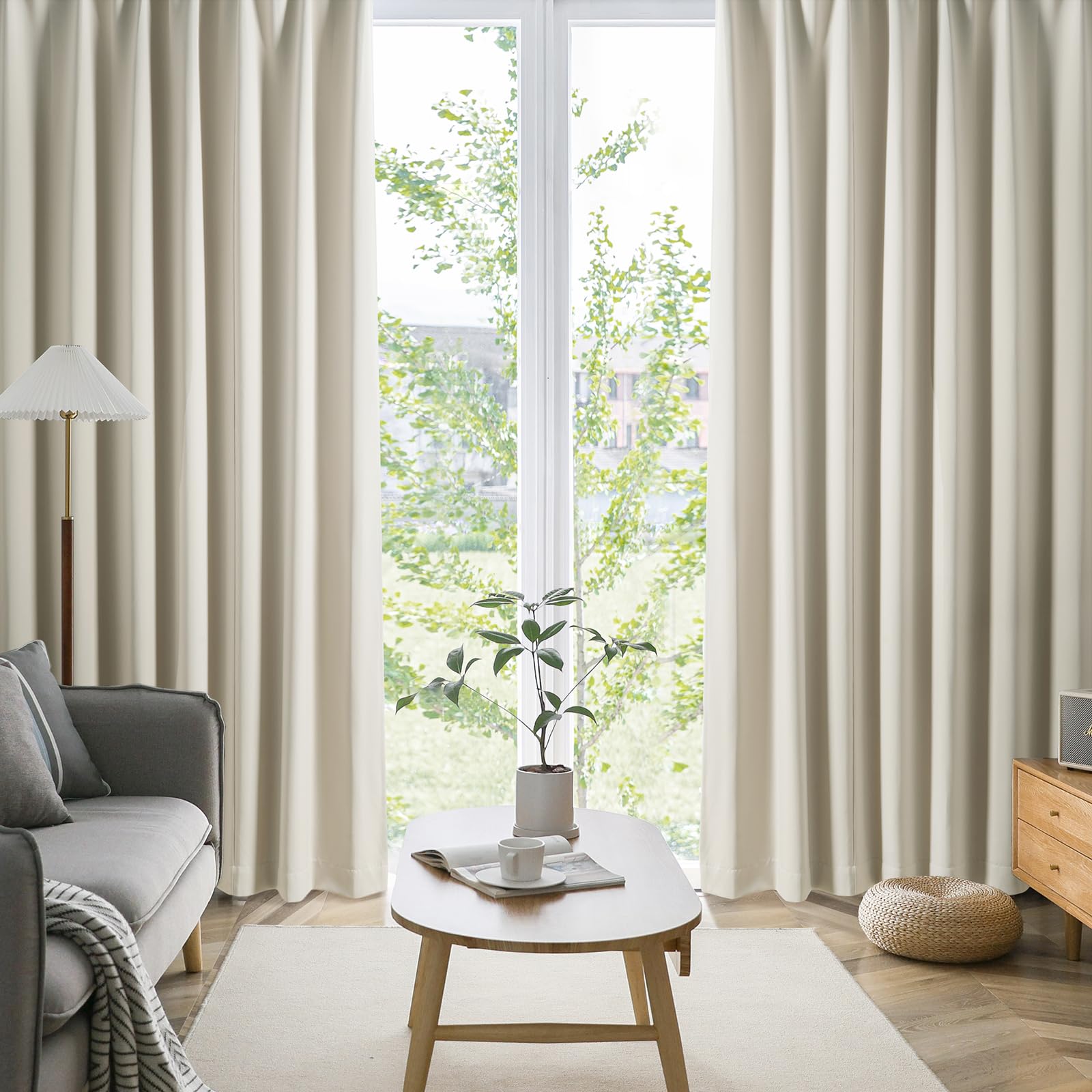 Amazon｜AIFY カーテン 2枚セット 1級 遮光 小窓 ドレープカーテン UV