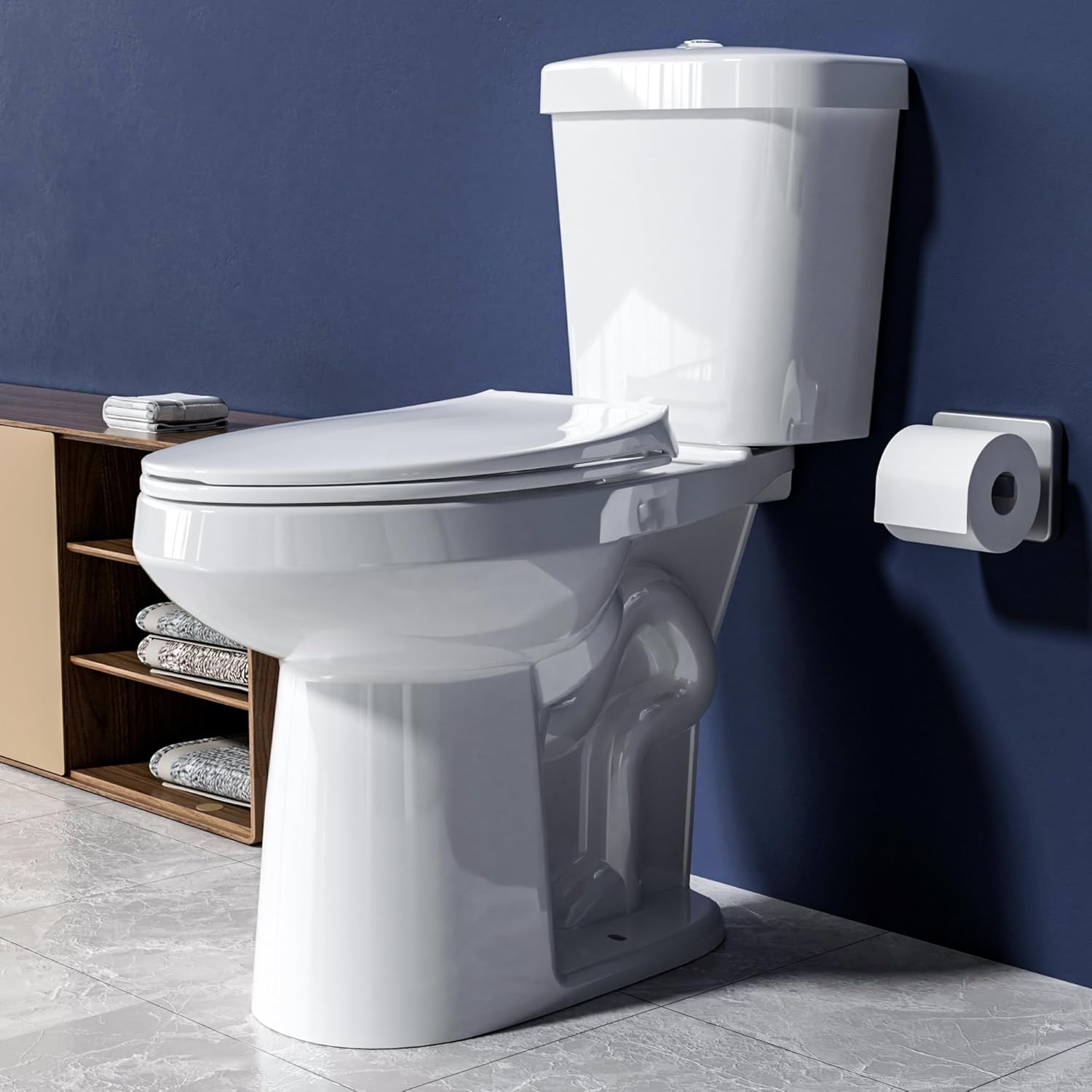 Extra Tall Elongated Toilet 22 Inch for Seniors -1.1/1.6 GPF Dual Flush Two Piece Comfort High Toilet