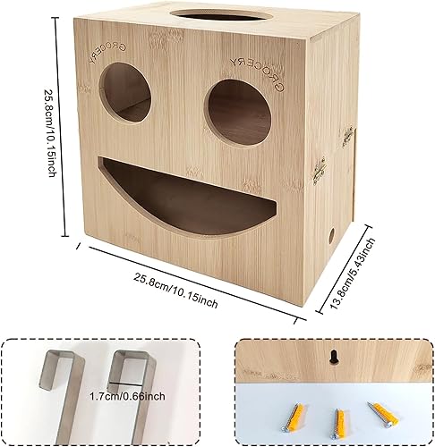 Miniatura 2 de Soporte para bolsas de comestibles 2 en 1 y dispensador de bolsas de basura, organizador y almacenamiento de bolsas de basura montadas en la pared,