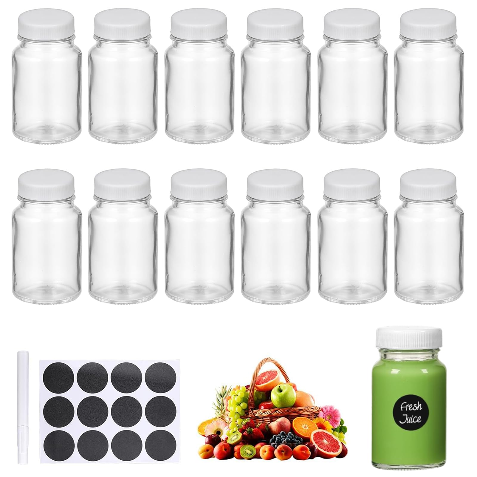 Botellitas De Vidrio Rellenables De 60 Ml | Pack De 13 Unidades | Ideales Para Especias, Siropes, Aceites O Muestras