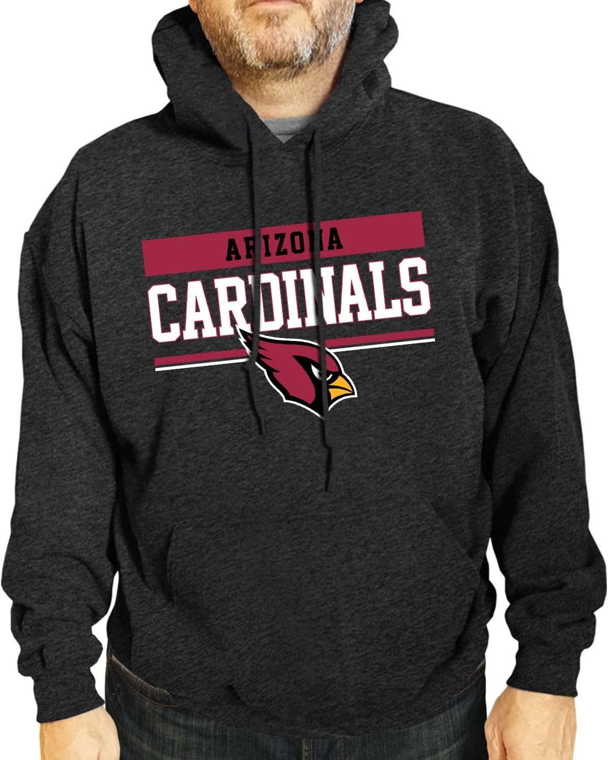 Team Fan Apparel NFL Adult Gameday Charcoal Hooded Sweatshirt - Cotton & Polyester Blend - Stay Warm and Represent Your Team