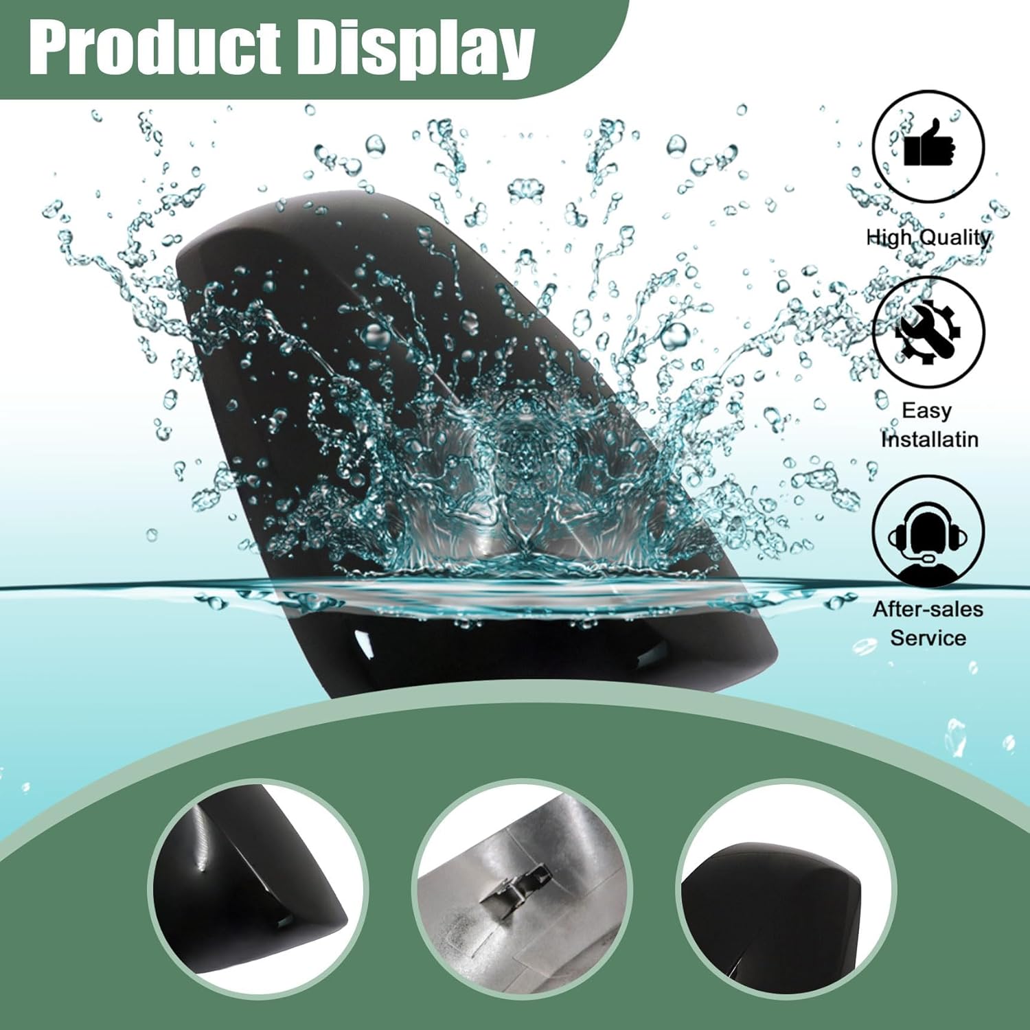 87945-42160 Exterior Side Rearview Mirror Cover 2Pcs Compatible with Toyota Rav4 2019-2024 Sporty Glossy Black Carbon Fiber Pattern Exterior Rearview Mirror Molding Covers