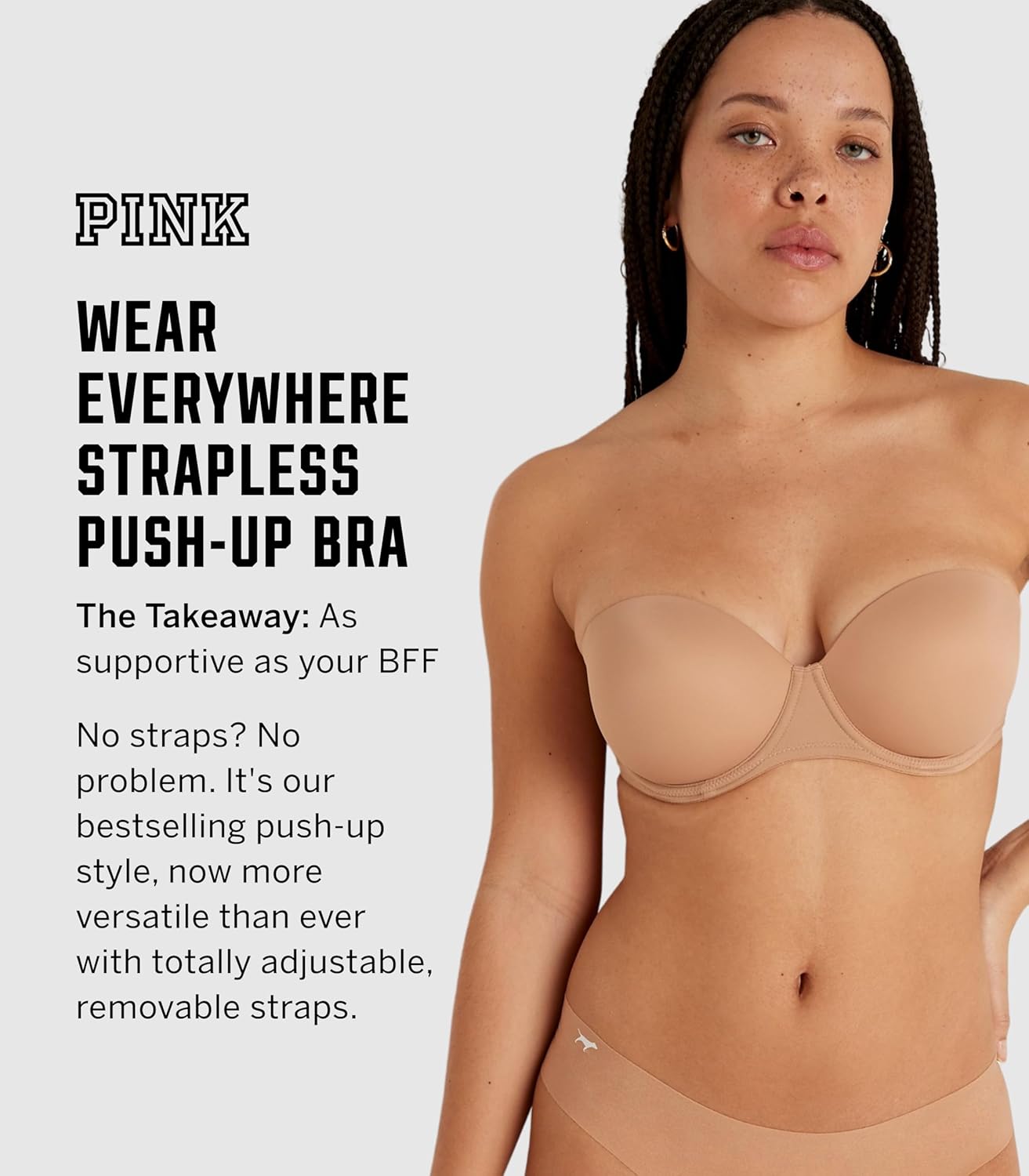 Victoria's Secret Women's Pink Wear Everywhere Push Up Strapless Bra, Bras for Women (32A-38DD) - Image 4