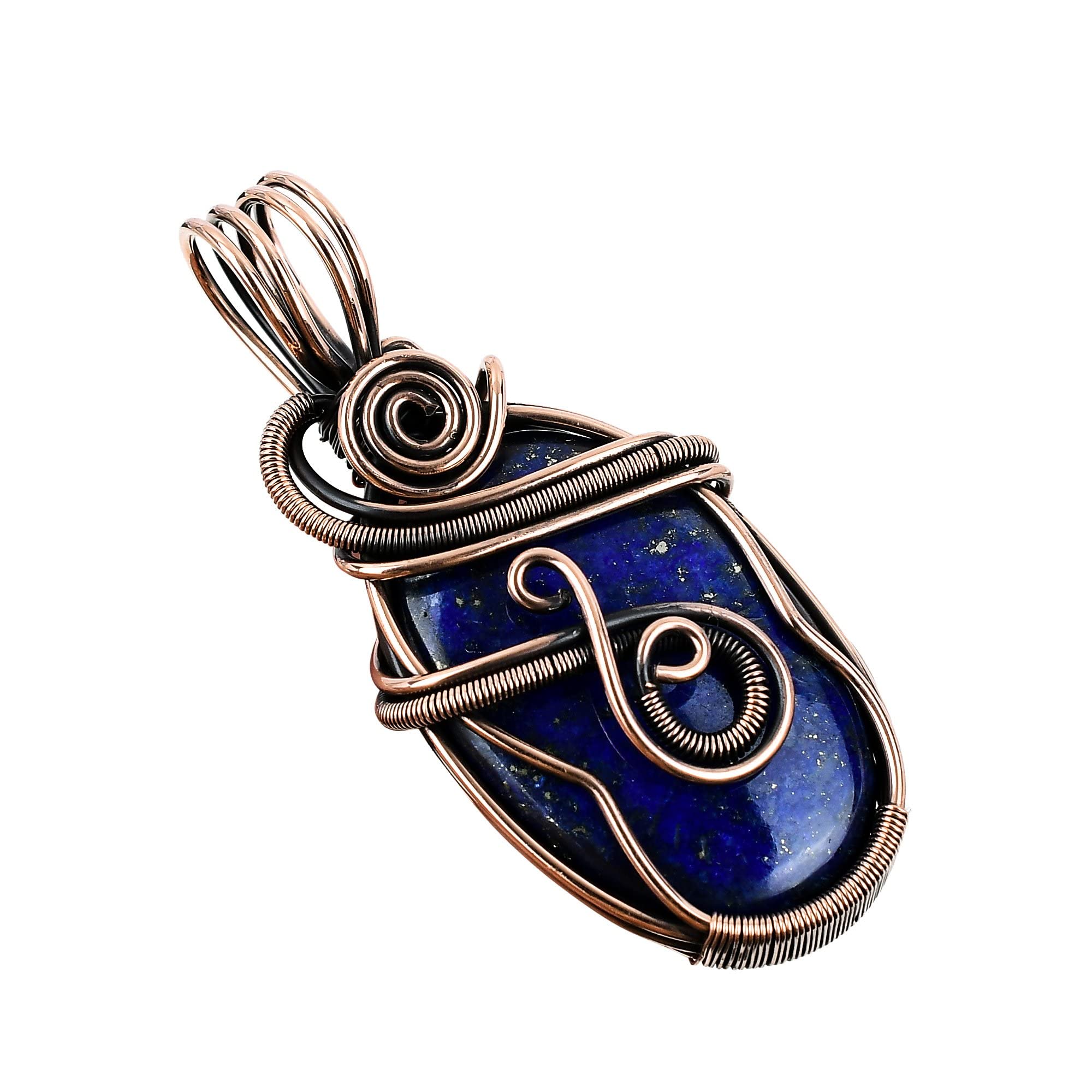 Copperie Natural Gemstone Pendant Copper Wire Wrapped Jewelry Necklace